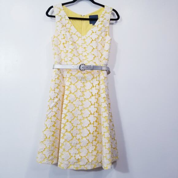 ModCloth Floral Lace Fit & Flare Dress with Belt Side Pockets - Picture 3 of 12